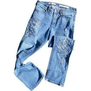 Anthropologie patchwork Slim Boyfriend Denim